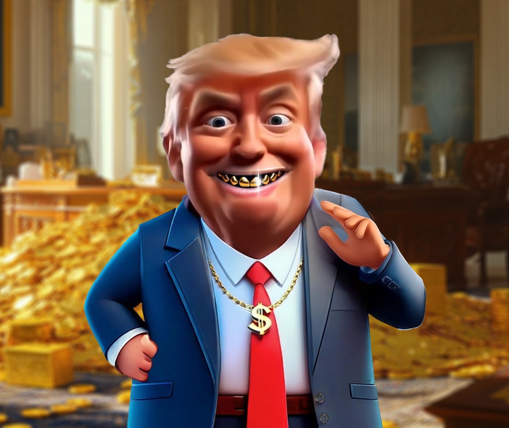 Trump and gold bars