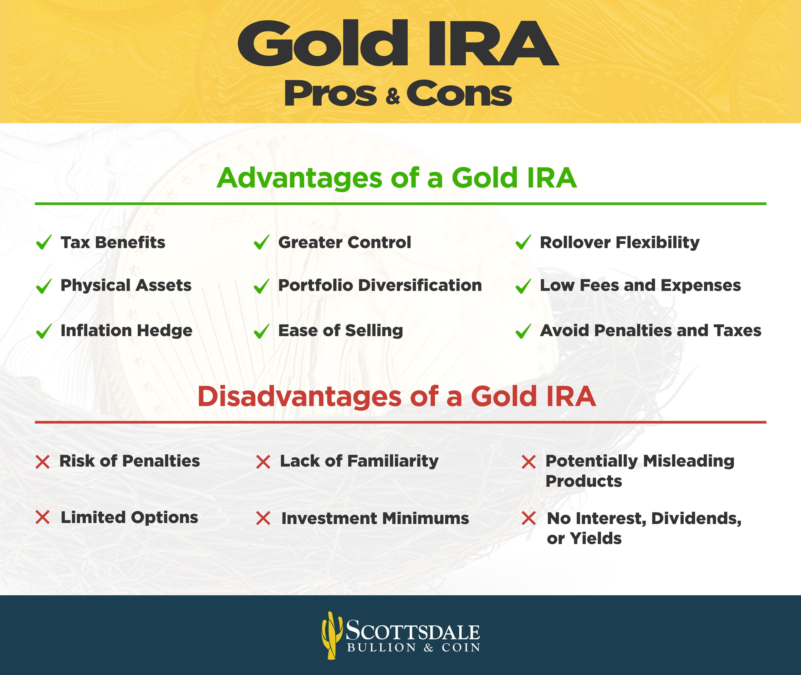 Gold IRA Pros and Cons: 2024 Guide - Scottsdale Bullion & Coin