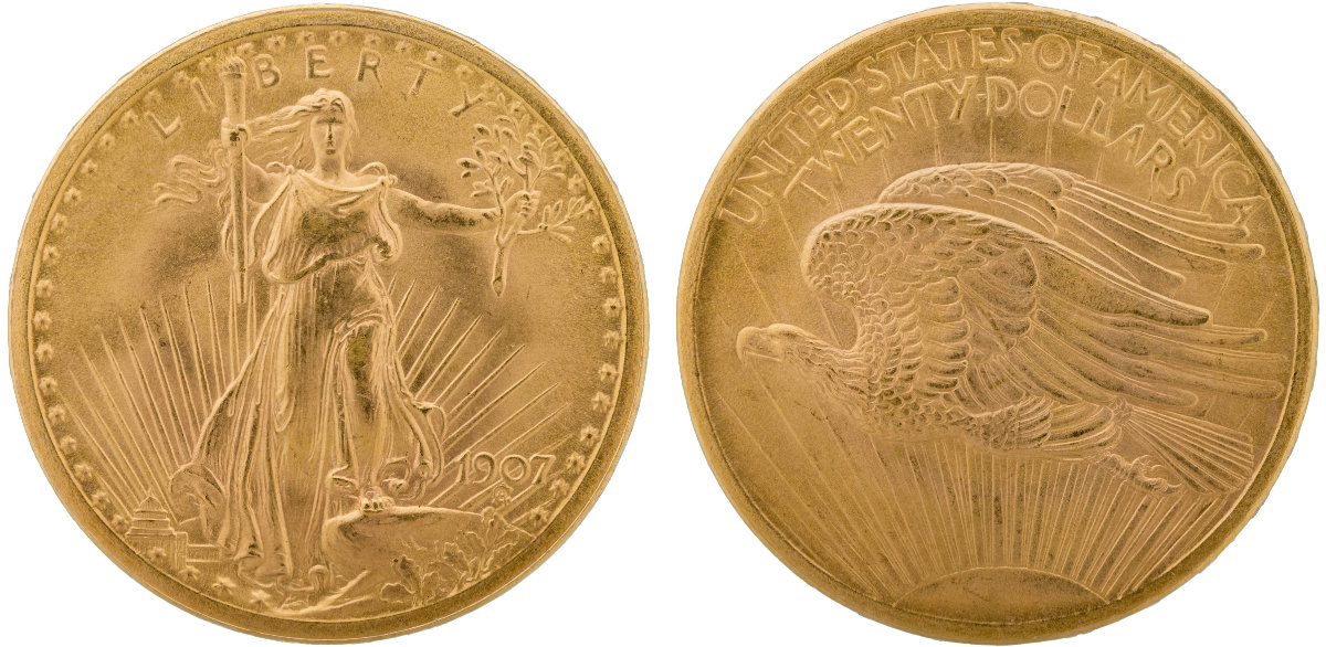 1907 st gaudens double eagle coin