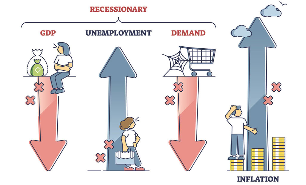 stagflation graphic illustration